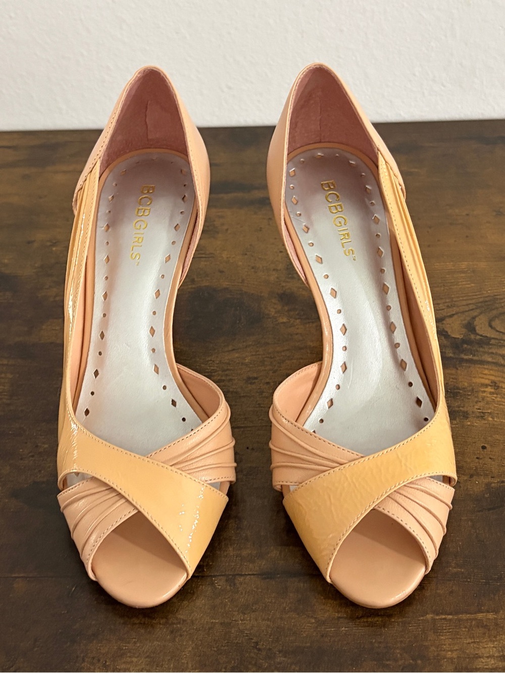 BCBGirls Tan Open Toe Heels | Size 7‎ | 3" Heels
